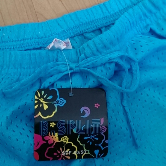 NWT Perforated Aqua Short-Shorts - Picture 3 of 4