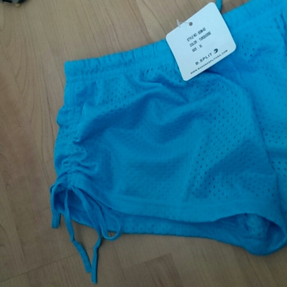NWT Perforated Aqua Short-Shorts - Picture 4 of 4