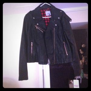 Never worn Asymmetrical Motorcycle Leather Jacket