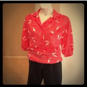 🎀Vintage red blouse🎀