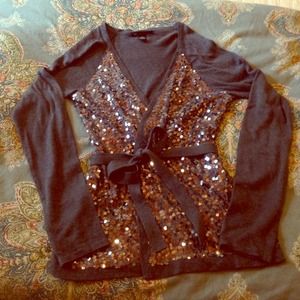 Fun Sequin Wrap Sweater