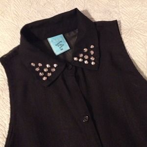 Sheer black studded button down 🎀