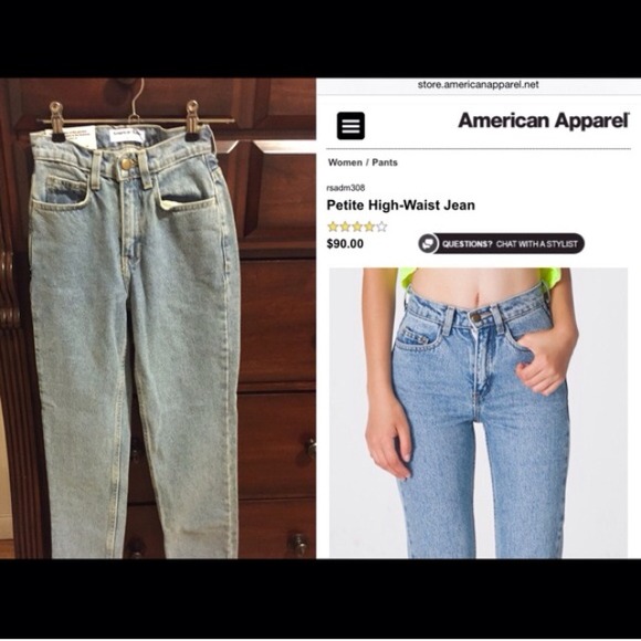 American Apparel Petite High waist Jean
