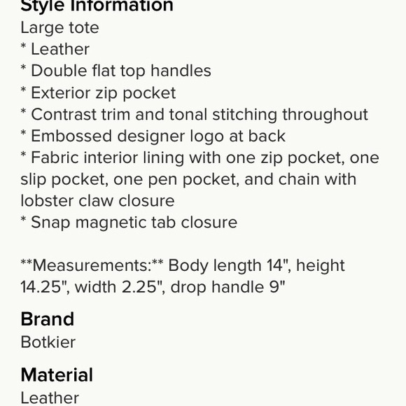 Botkier tote - SOLD IN BUNDLE😊 - Picture 4 of 4