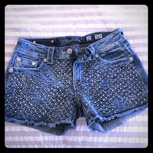 Miss Me Jean bling shorts