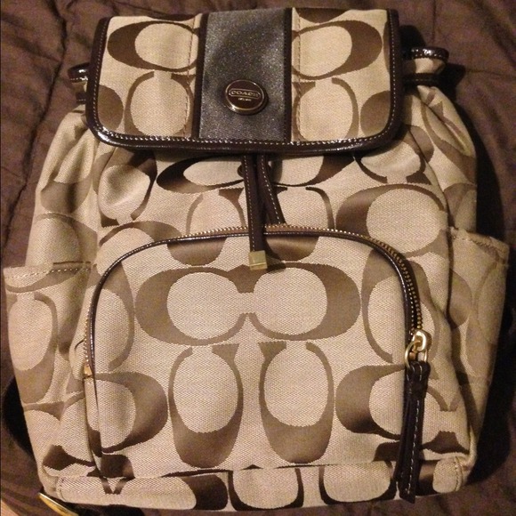 Coach brown backpack