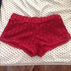 red shorts