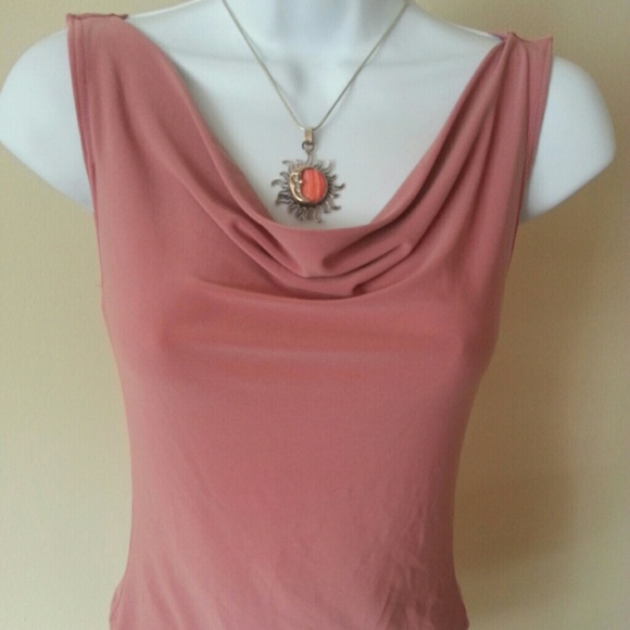 Plunge neck & back top mauve Sz small worn once