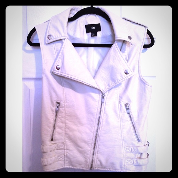 Cream Moto Vest - Picture 2 of 7