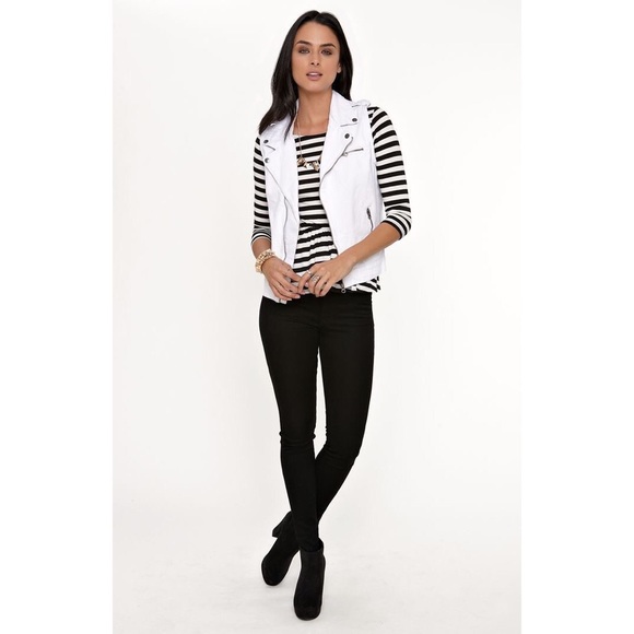 Cream Moto Vest - Picture 7 of 7