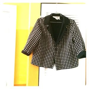 Reversible polka dot 3/4 sleeve jacket