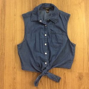 Forever 21 Denim Crop Top