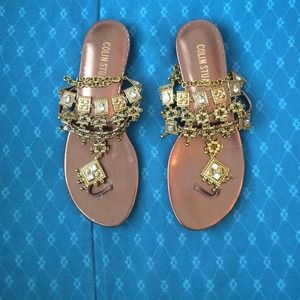 Colin Stuart golden sandals
