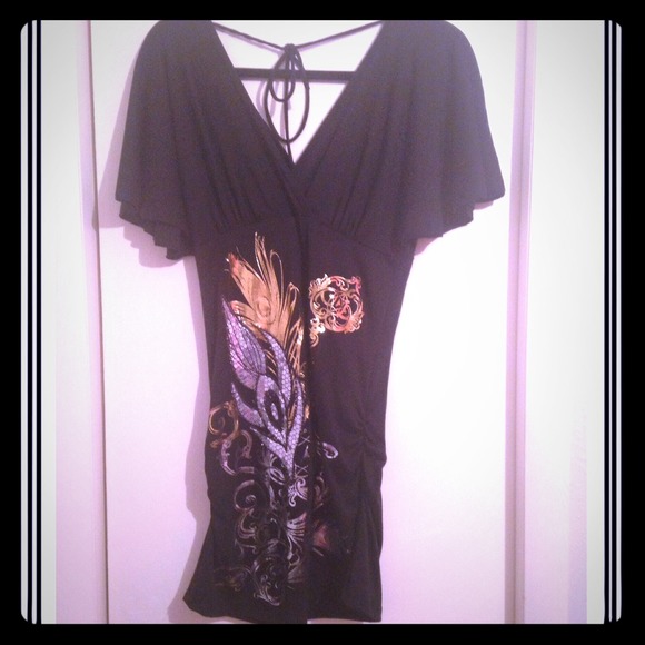 Black Kimono Style Dress