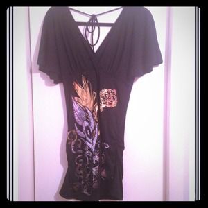 Black Kimono Style Dress