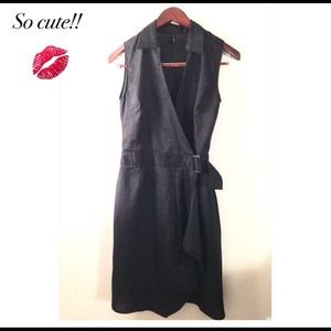Wrap linen  black dress