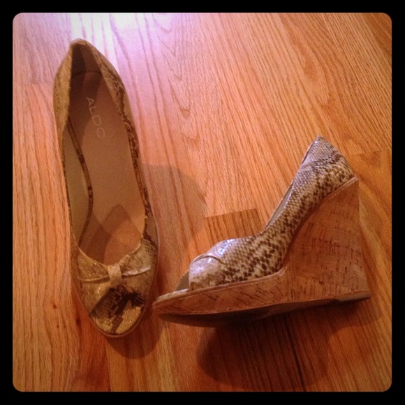 Aldo snake skin wedges.