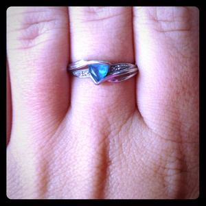 birth stone sterling sliver ring