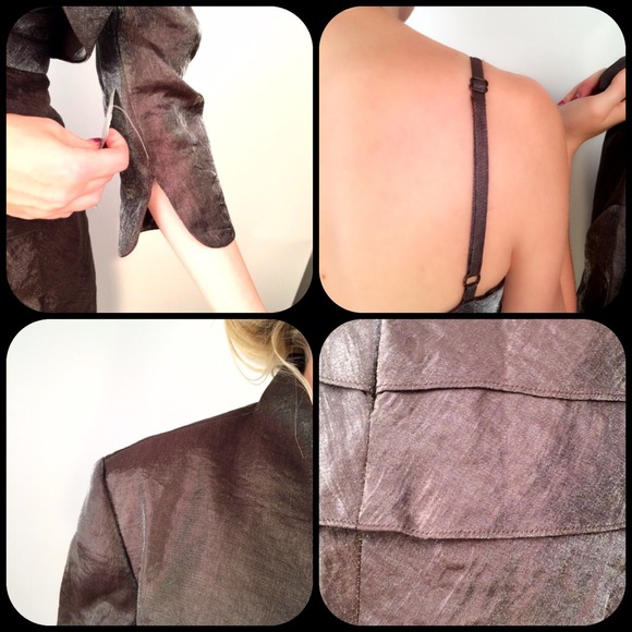 Papell Java Brown Cocktail Dress w/Jacket - Picture 4 of 4