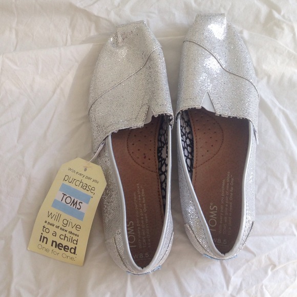 Silver Glitter Toms