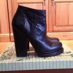 Jeffrey Campbell Black Leather Ankle Boots