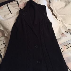Tunic length black sweater vest