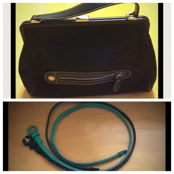 Tommy Hilfiger black purse + belts bundle