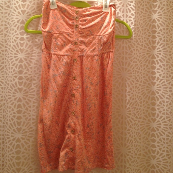 Coral strapless dress