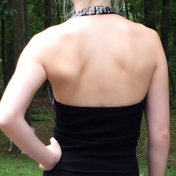 Armani Exchange Black Sparkling Club Top - Picture 2 of 4