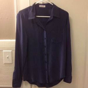 100% silk navy blouse