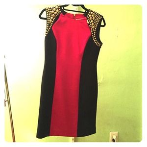 Michael Kors red/black stud dress size 2. Reduced!