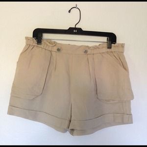 BCBG Tan Linen Shorts