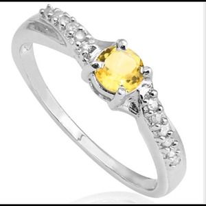 Citrine ring with genuine diamond(new)