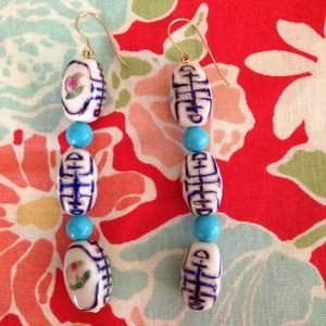 Anthropologie Porcelain Beaded Earrings