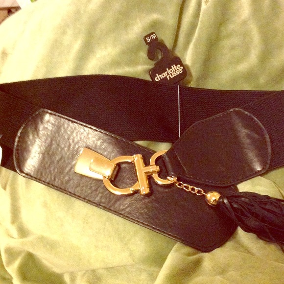 Nwt black with gold hardware waist belt - Picture 1 of 1