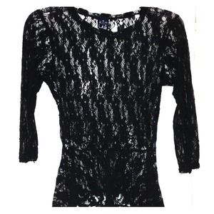 Black Lace Peplum Top
