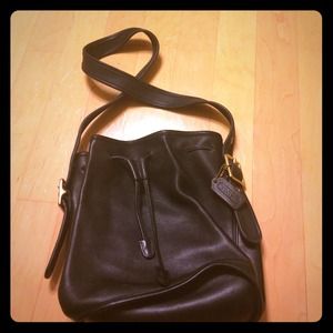 Coach drawstring bucket purse.