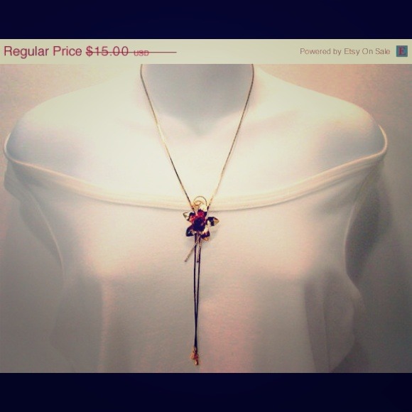 Vintage Flower Tassel Necklace