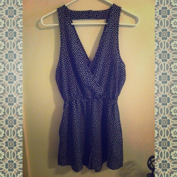 Polka dot print mini romper