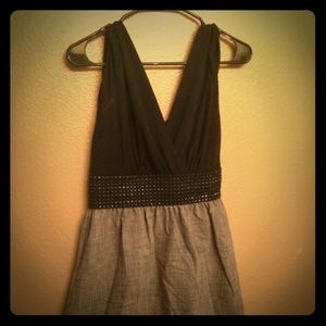 Black & Grey Dress with Embellished Belt Size L