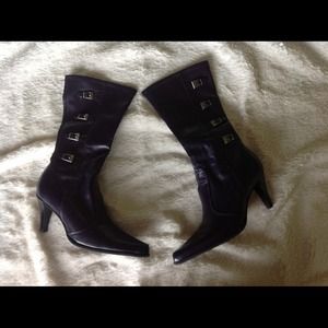 Franco Sarto faux buckle pull on boots