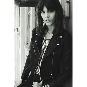 Black pebbled vegan leather jacket