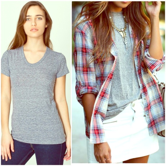 American Apparel Tops - American Apparel Grey Track T-shirt