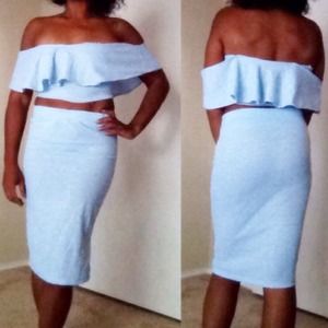 Baby Blue Skirt Set!