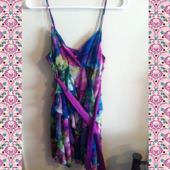 Floral belted dress with belt