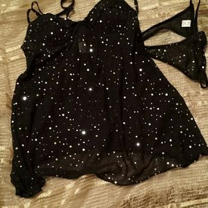 Black with strass dots babydoll M