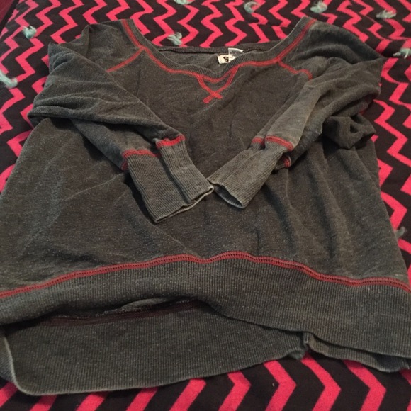 Shirt sleeved high low sweatshirt