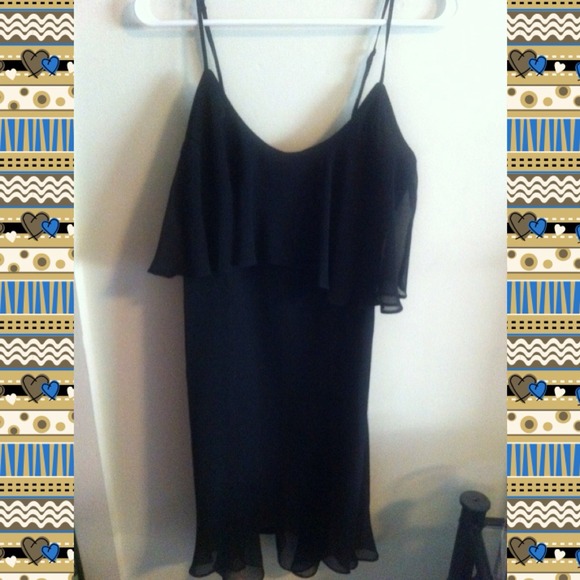 Flowy black spaghetti strap dress