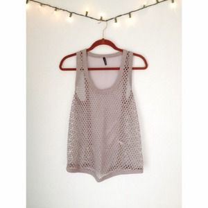 Gray Mesh Top