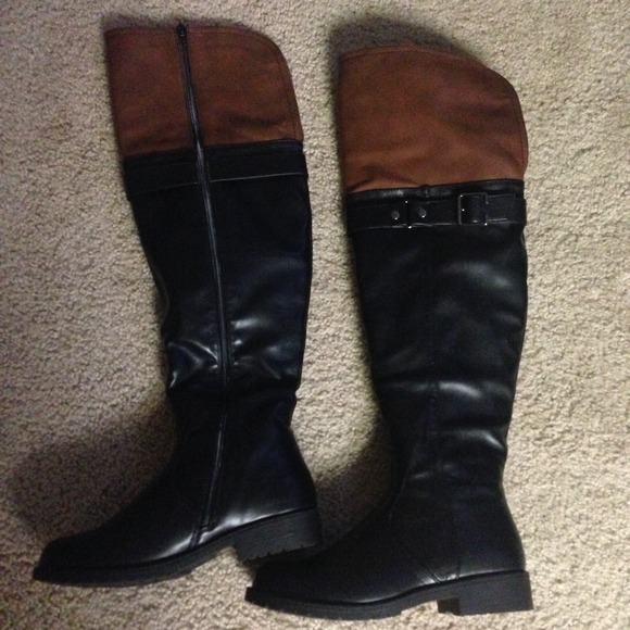 Over the Knee two tone Brown & Black boot!
